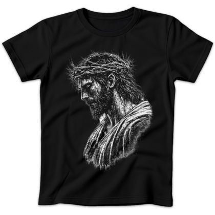 Koszulka damska Jezus w koronie cierniowej czarna