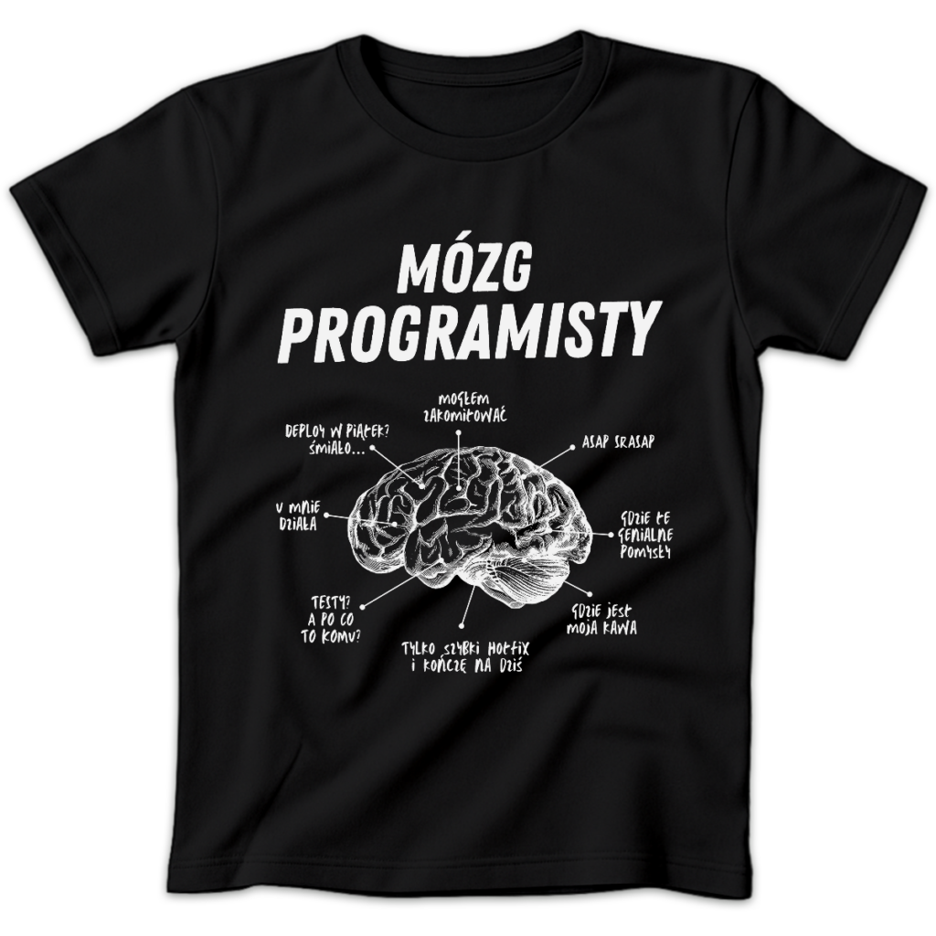 Koszulka damska Mózg programisty czarna