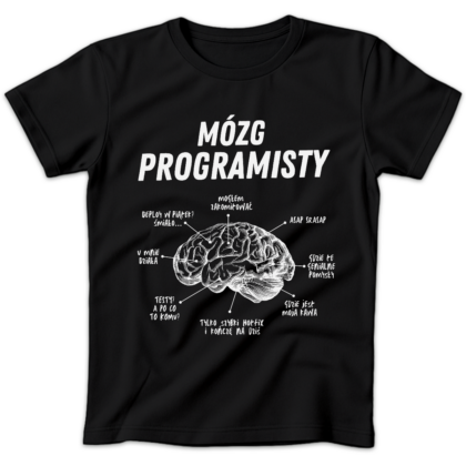 Koszulka damska Mózg programisty czarna