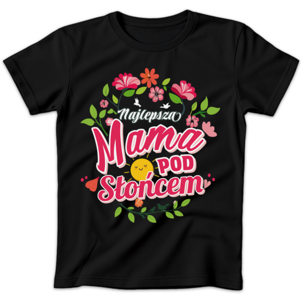 Koszulka damska Najlepsza mama pod słońcem czarna