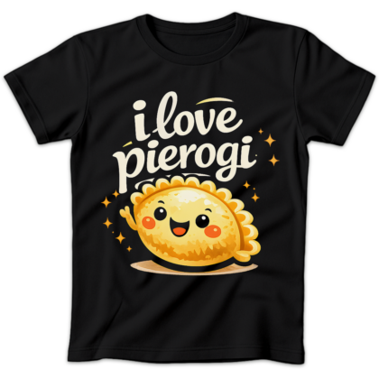 Koszulka damska I love pierogi czarna