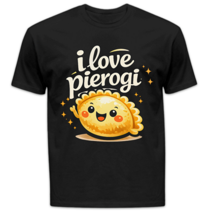Koszulka męska I love pierogi czarna