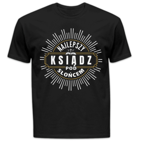 Koszulka męska Najlepszy ksiądz pod słońcem czarna