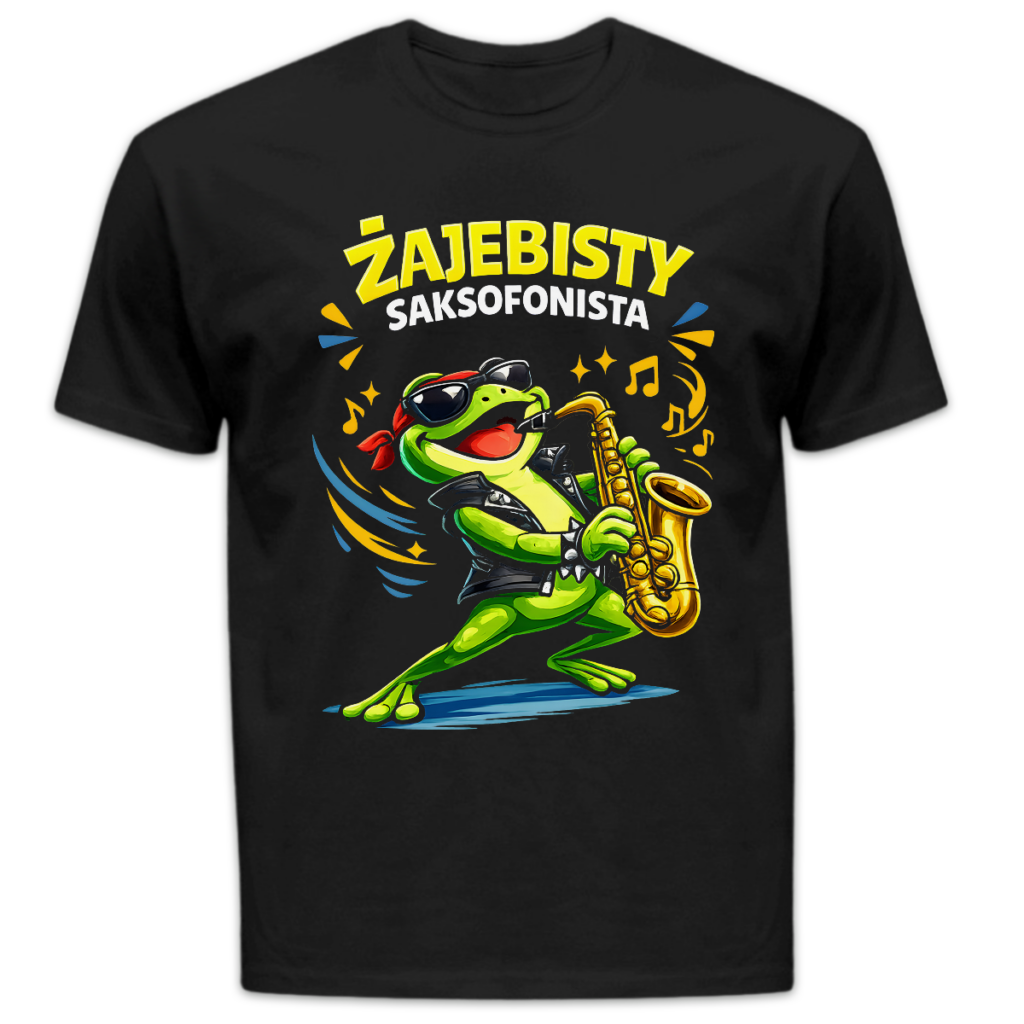 Koszulka męska Żajebisty saksofonista czarna