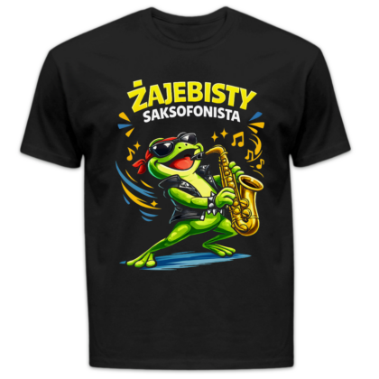 Koszulka męska Żajebisty saksofonista czarna