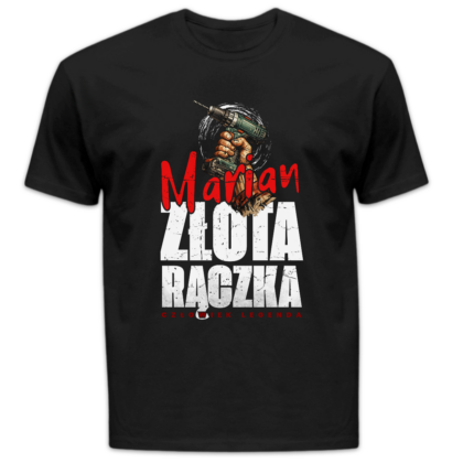 Koszulka męska Złota rączka człowiek legenda + imię czarna