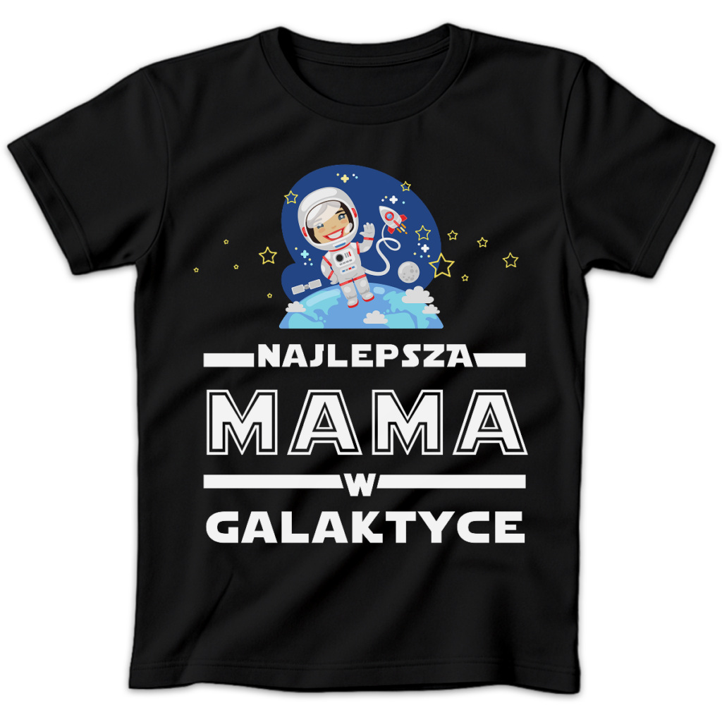 Koszulka damska Najlepsza mama w galaktyce czarna