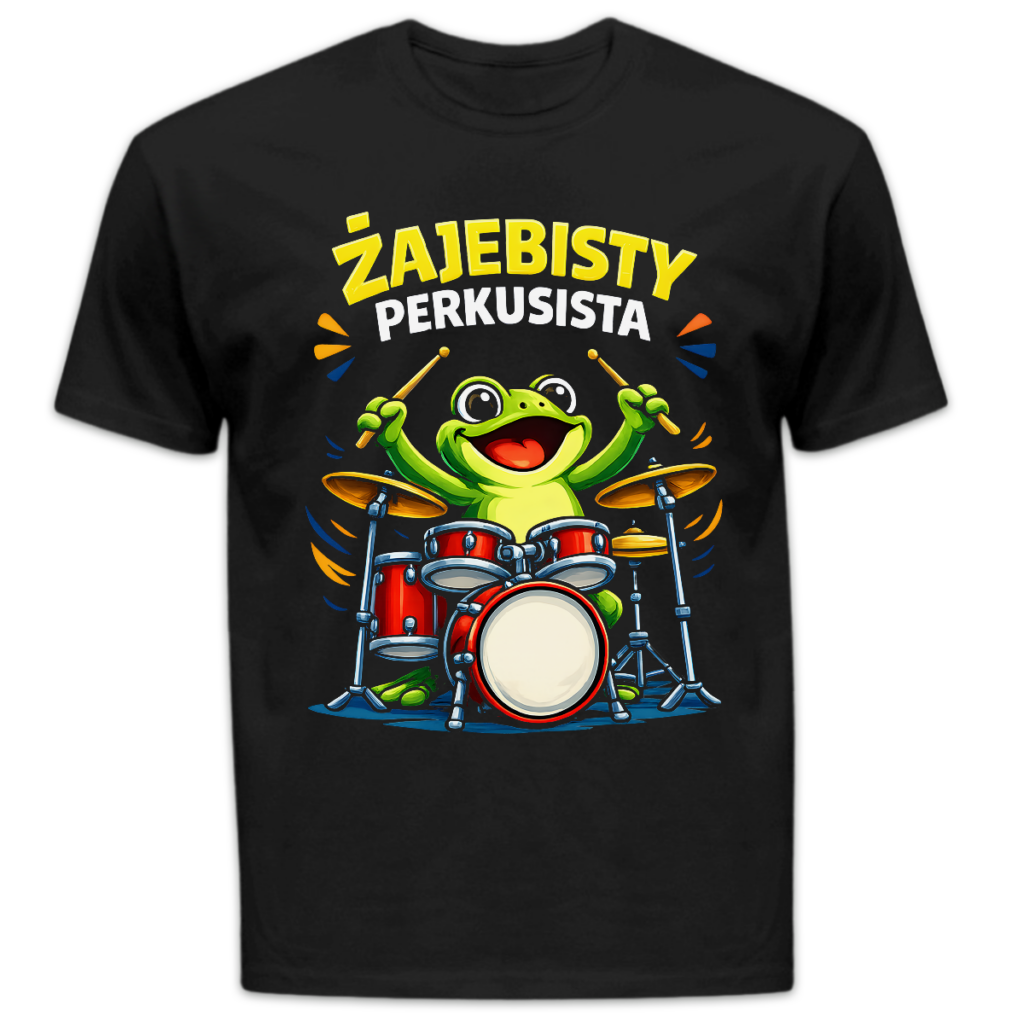 Koszulka męska Żajebisty perkusista czarna