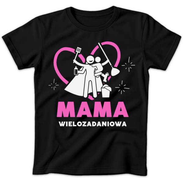 Koszulka damska Mama wielozadaniowa czarna