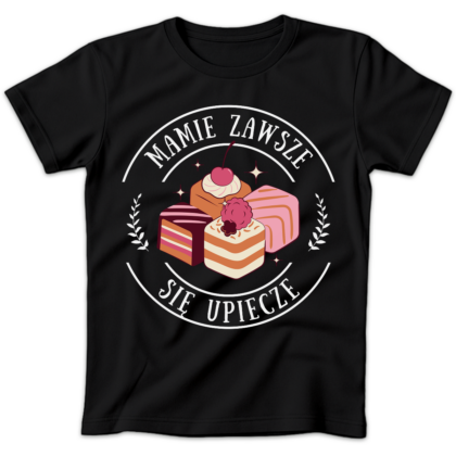 Koszulka damska Mamie zawsze się upiecze czarna
