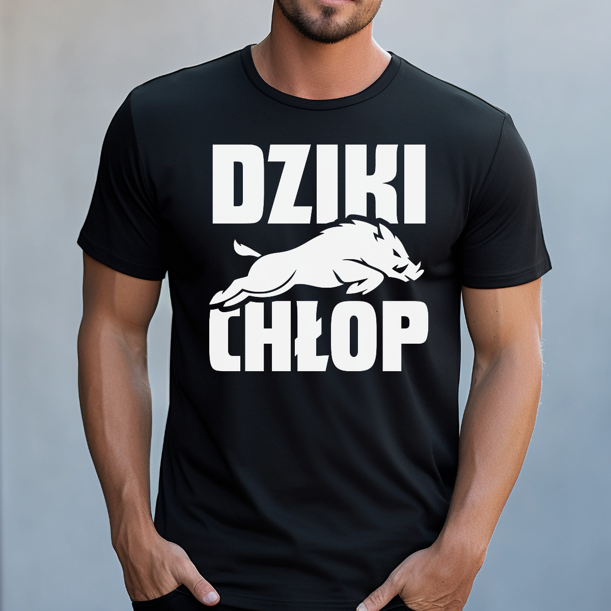 Koszulka męska Dziki chłop czarna - obrazek 2