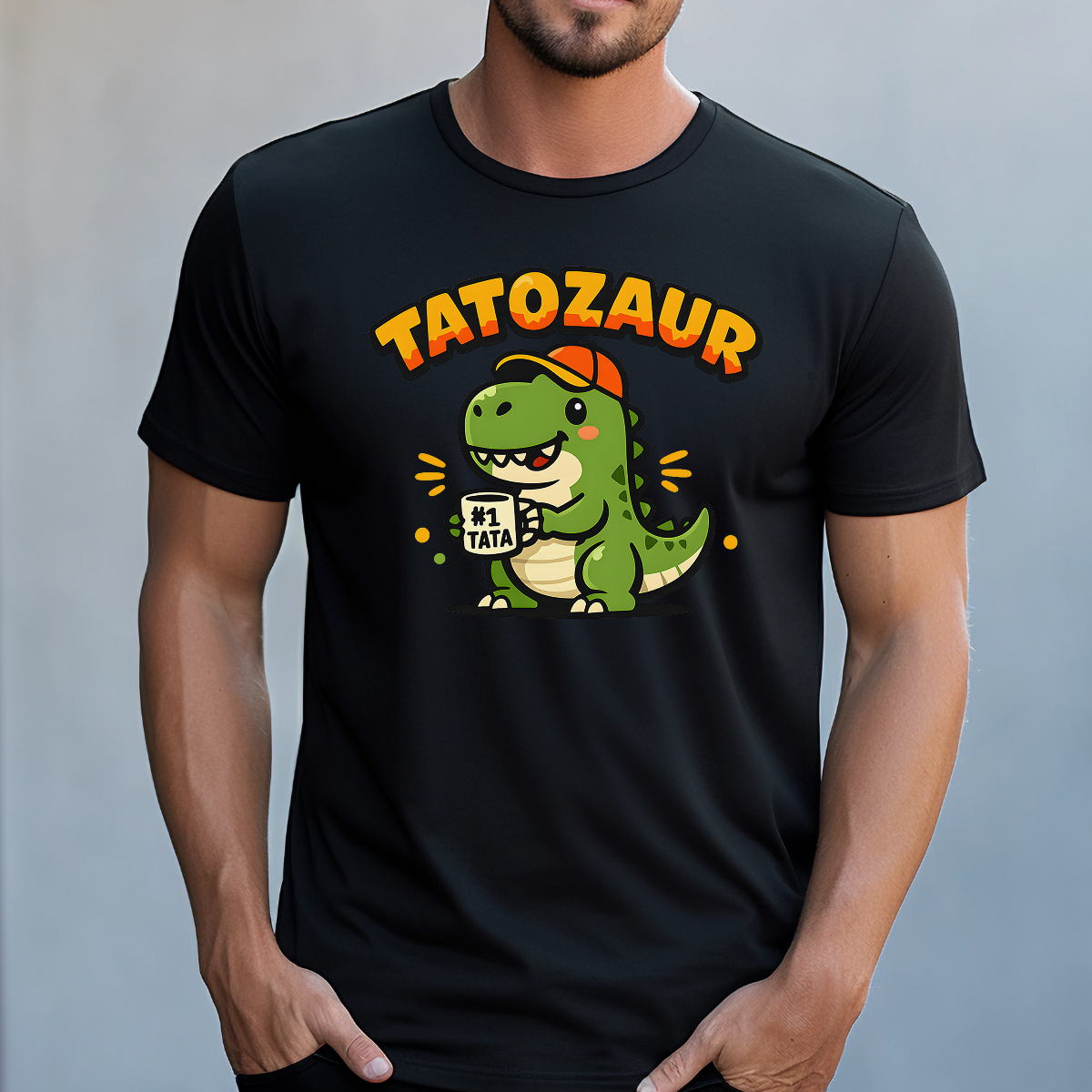 Koszulka męska Tatozaur czarna - obrazek 2