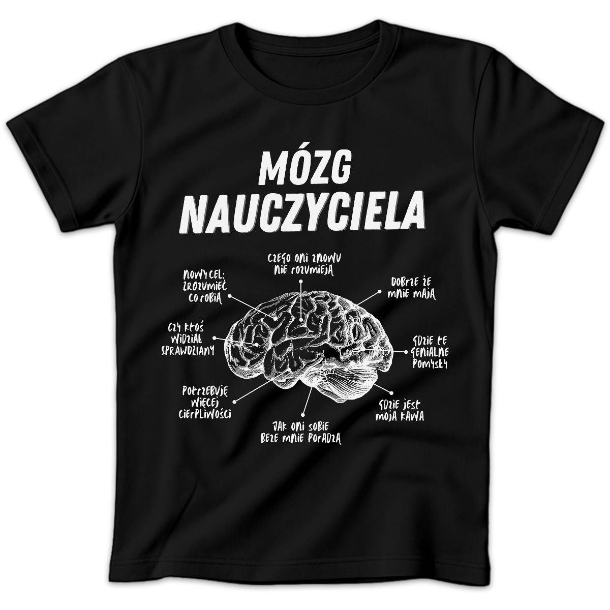 Koszulka damska Mózg nauczyciela czarna