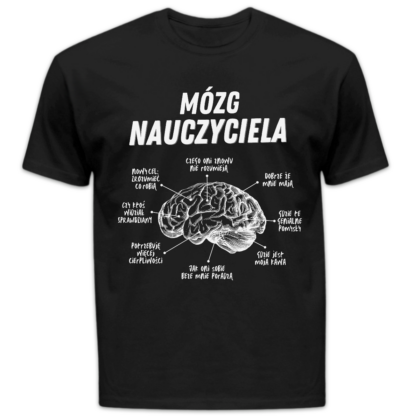 Koszulka męska Mózg nauczyciela czarna