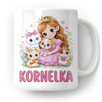 Kubek Księżniczka i zwierzęta domowe + imię