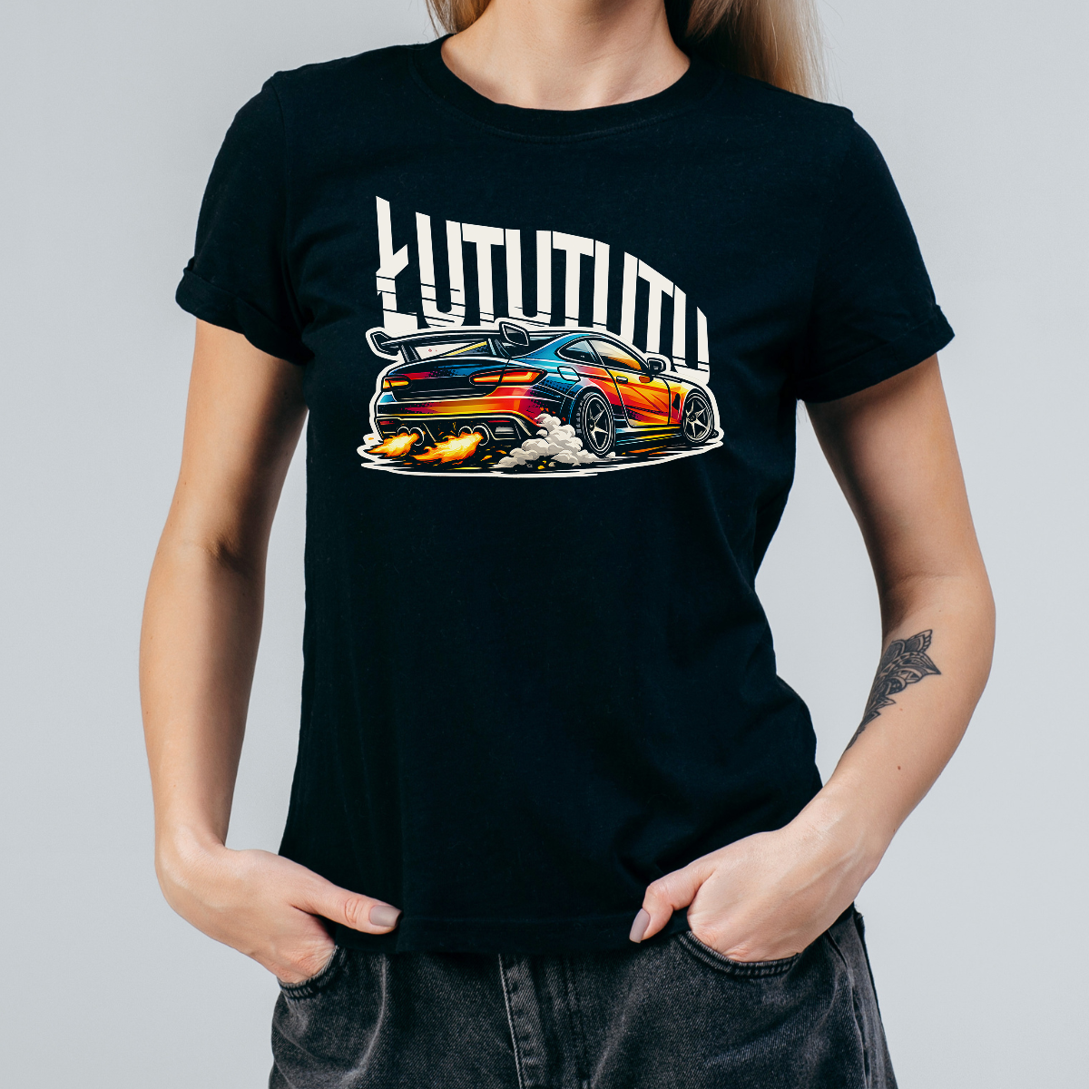 Koszulka damska Auto łutututu czarna - obrazek 2