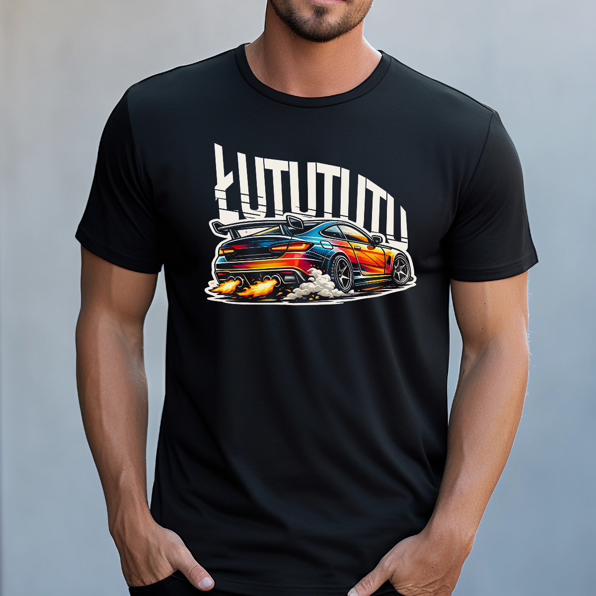 Koszulka męska Auto łutututu czarna - obrazek 2