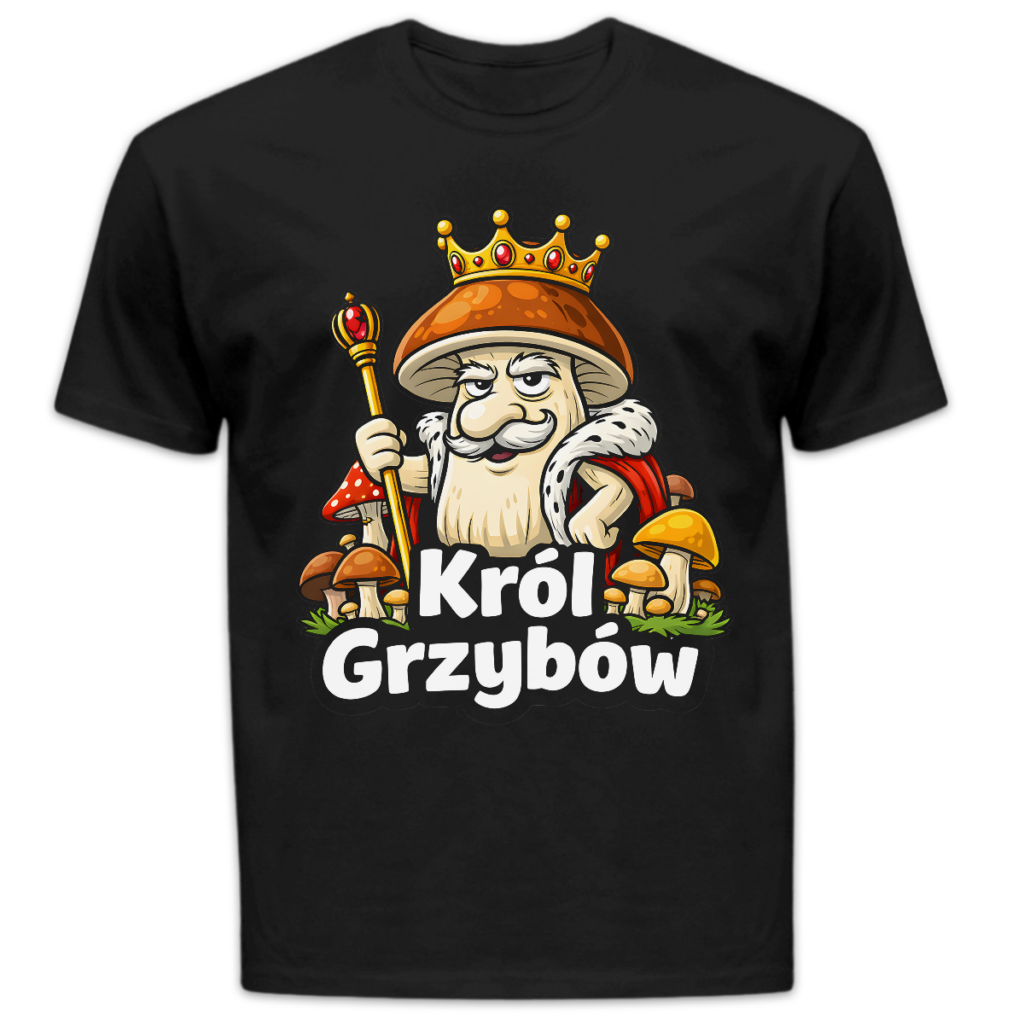 Koszulka męska Król grzybów czarna