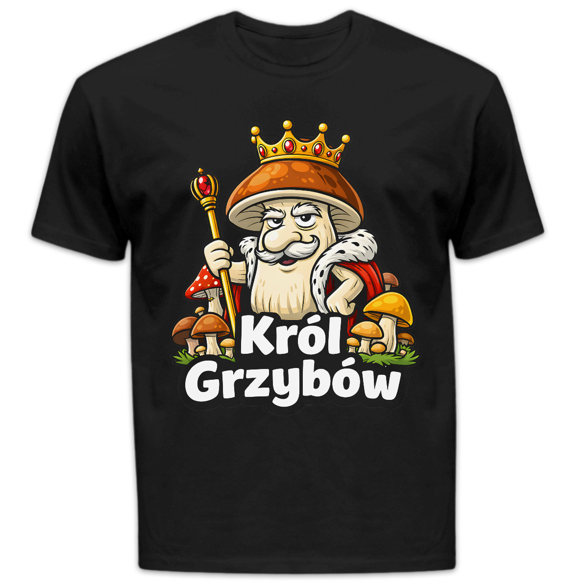 Koszulka męska Król grzybów czarna