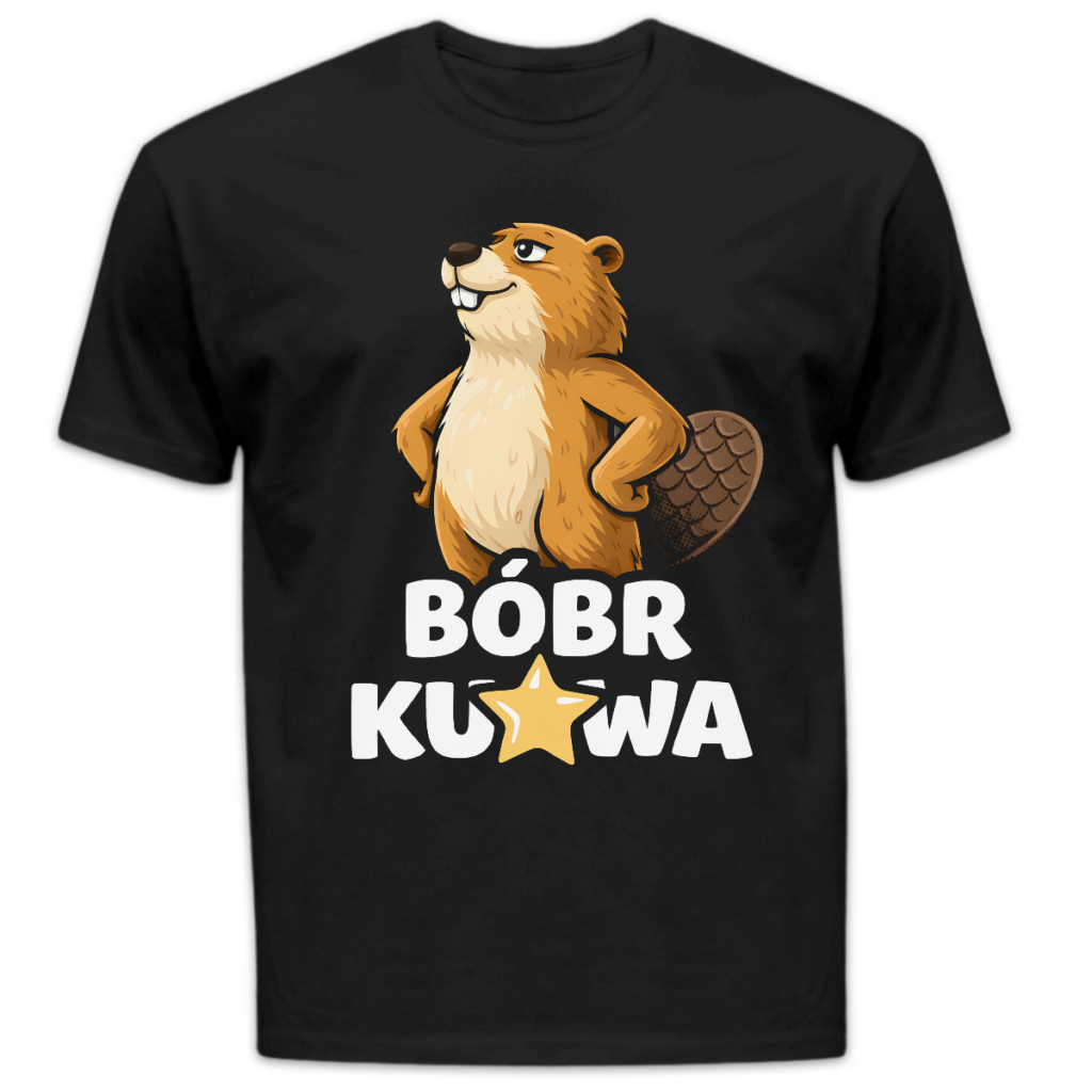 Koszulka męska Bóbr kurwa czarna