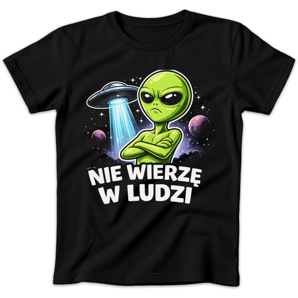 Koszulka damska Nie wierzę w ludzi czarna