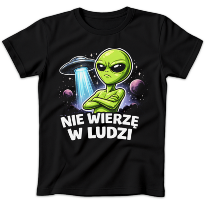 Koszulka damska Nie wierzę w ludzi czarna