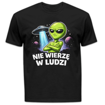 Koszulka męska Nie wierzę w ludzi czarna