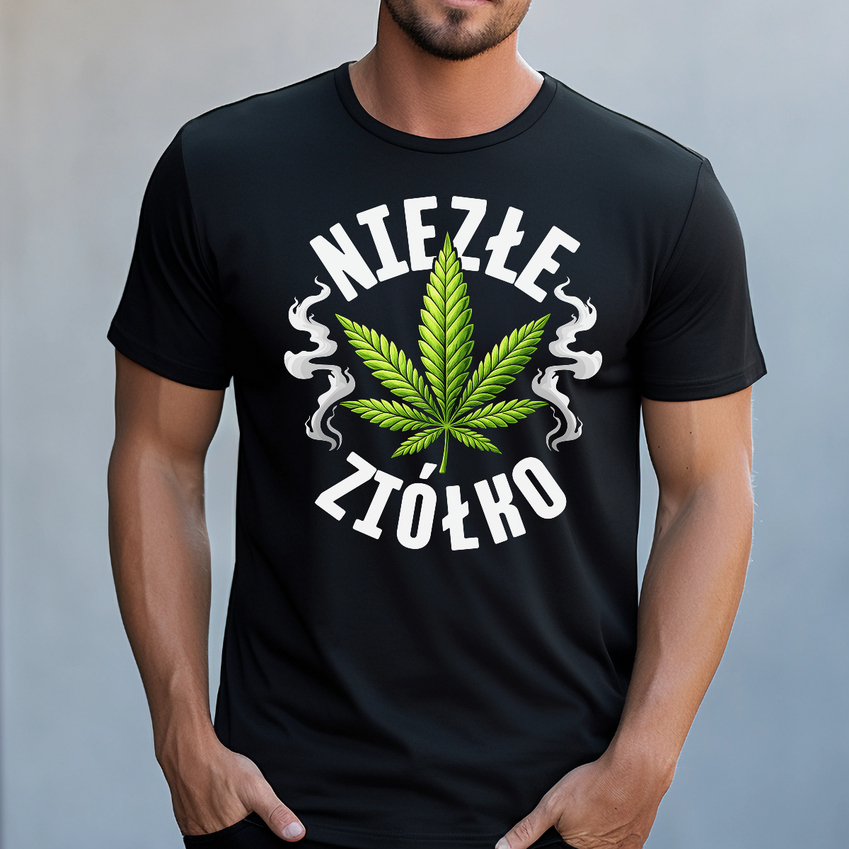 Koszulka męska Niezłe ziółko czarna - obrazek 2