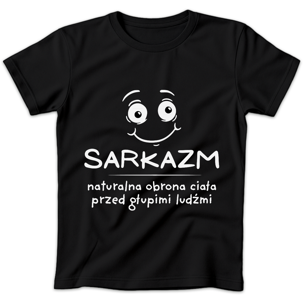 Koszulka damska Sarkazm naturalna obrona ciała przed głupimi ludźmi czarna