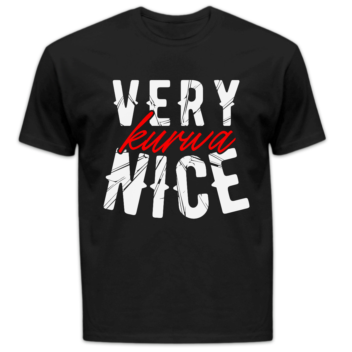 Koszulka męska Very kurwa nice czarna