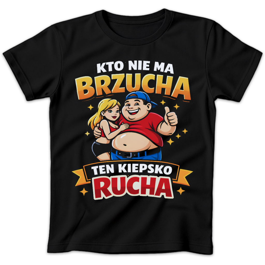 Koszulka damska Kto nie ma brzucha ten kiepsko rucha czarna