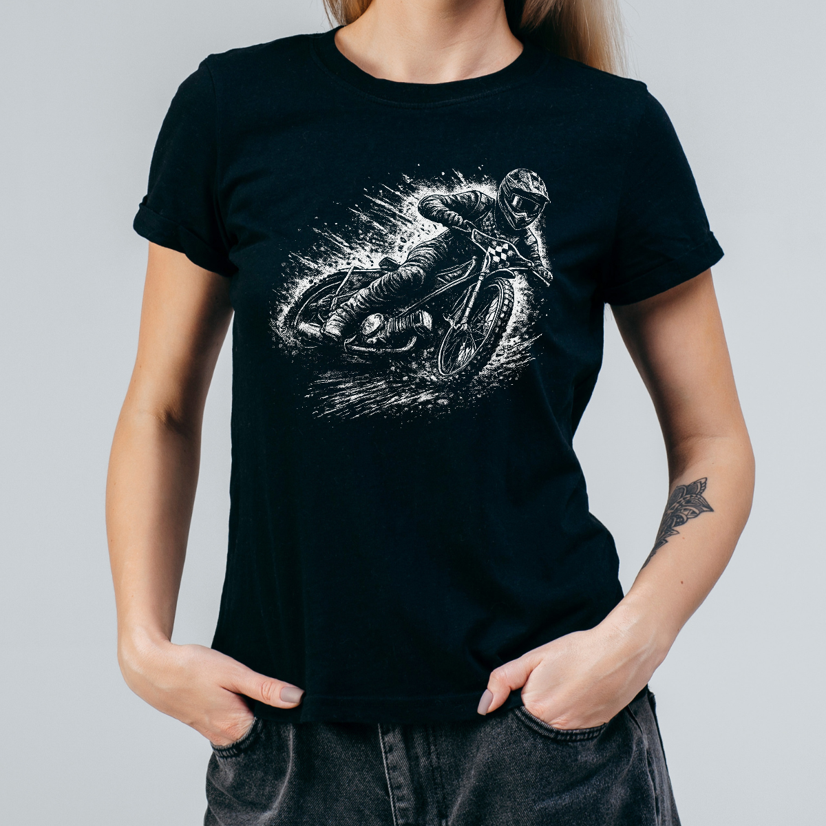 Koszulka damska Żużel czarna - obrazek 2