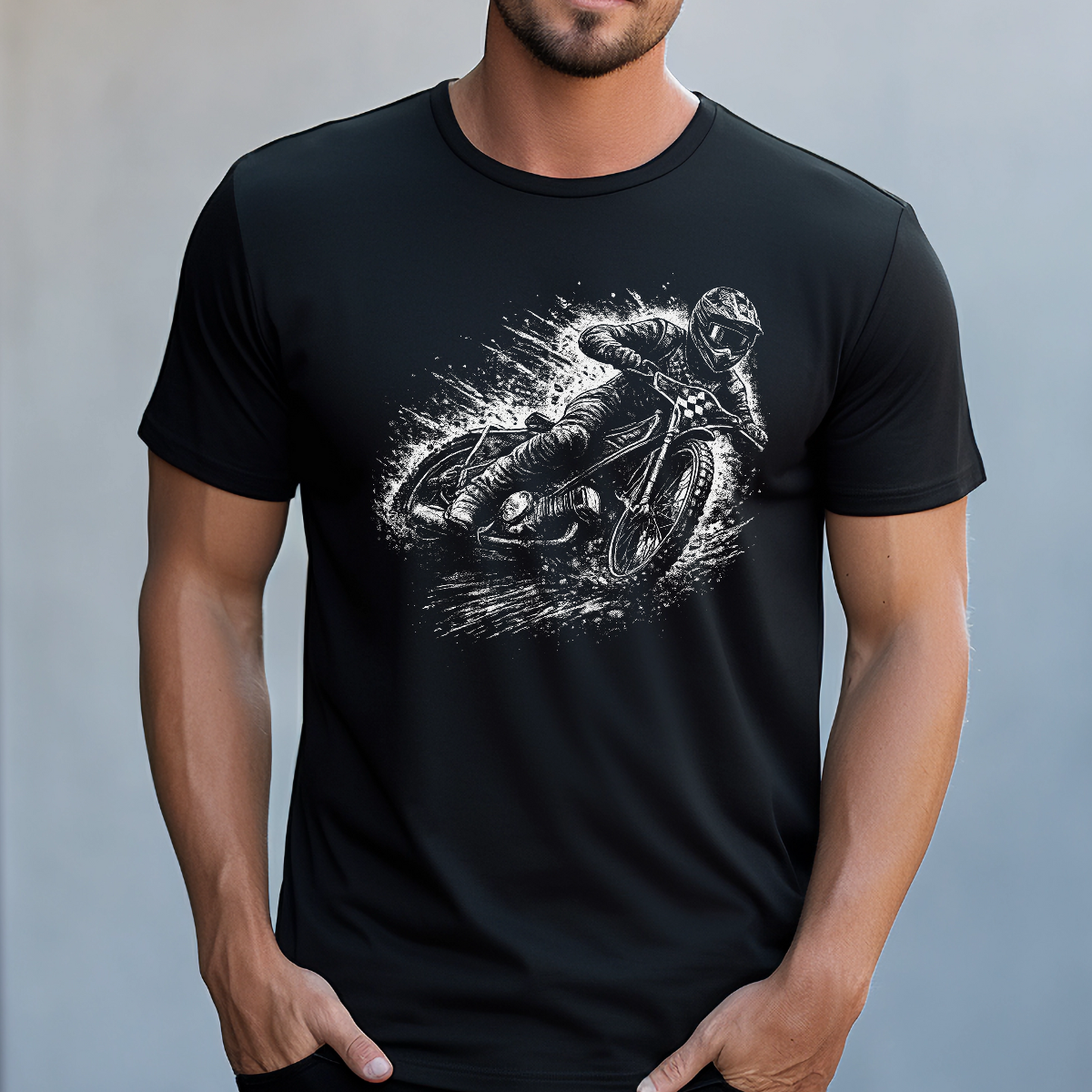 Koszulka męska Żużel czarna - obrazek 2