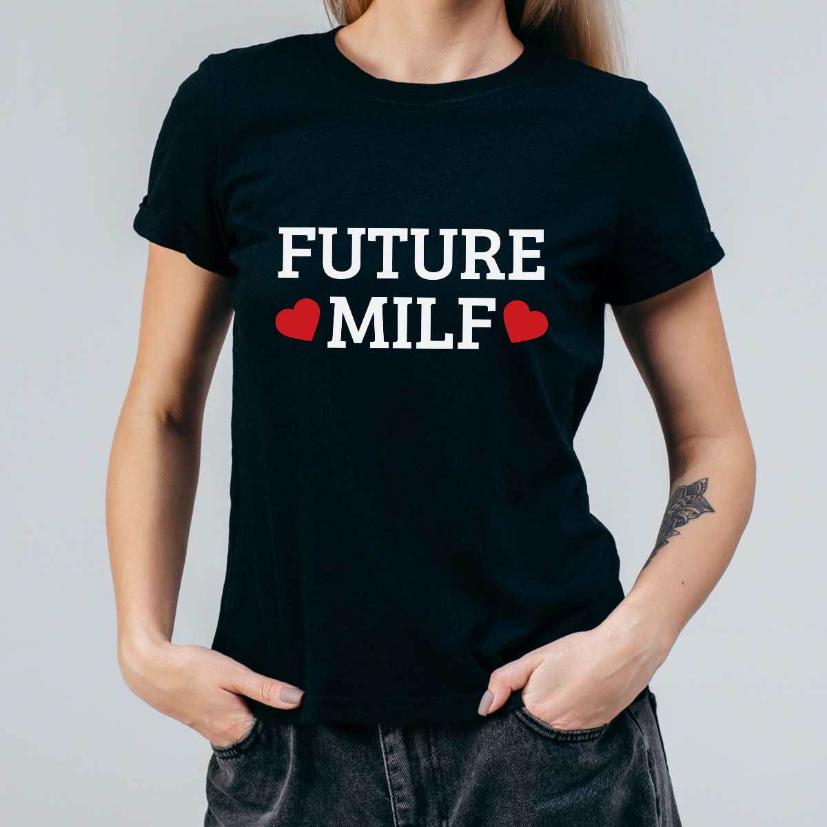 Koszulka damska Future milf czarna - obrazek 2