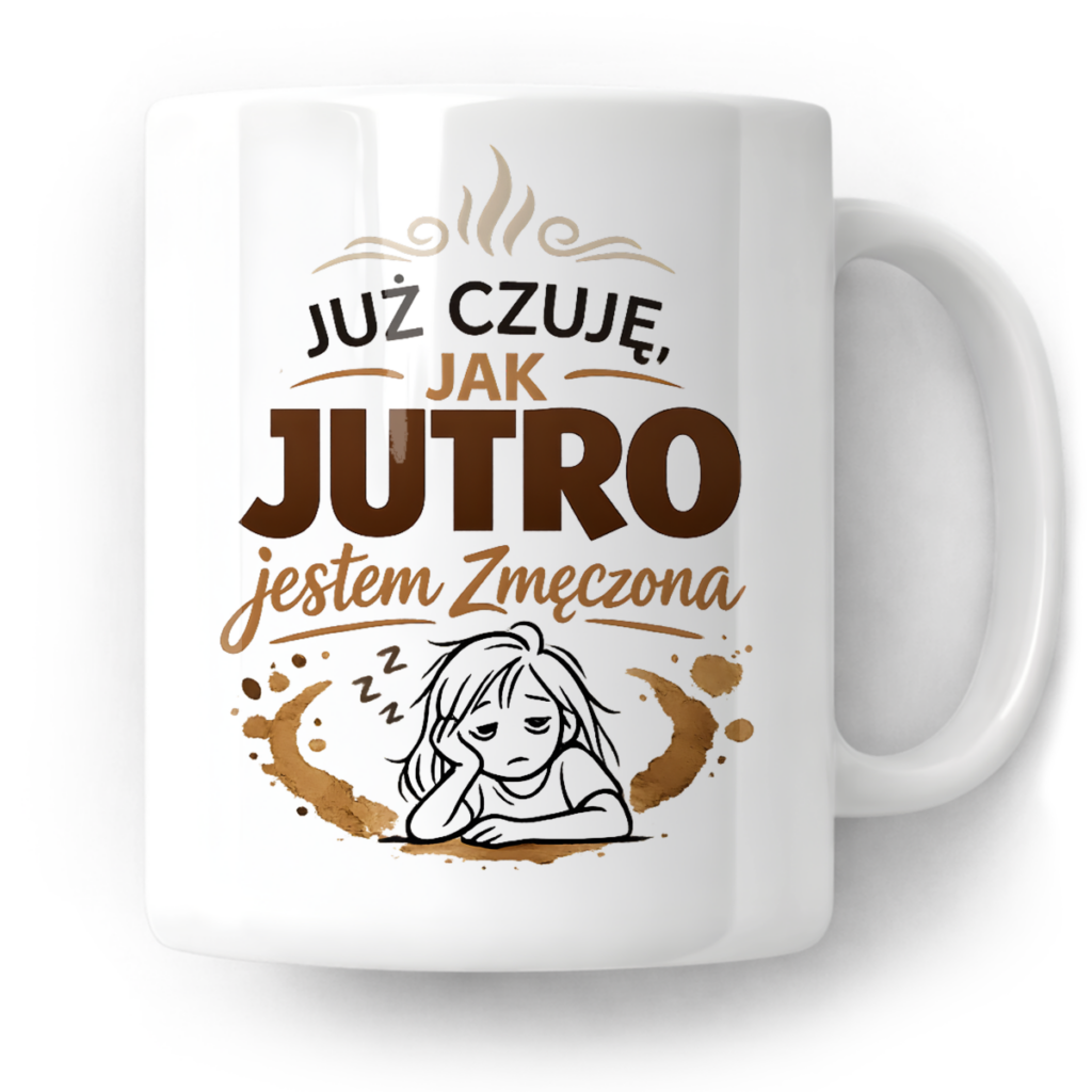 Kubek Już czuję jak jutro jestem zmęczona