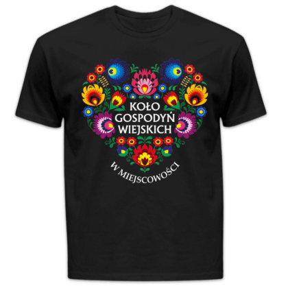 Koszulka męska Koło gospodyń wiejskich + miejscowość czarna
