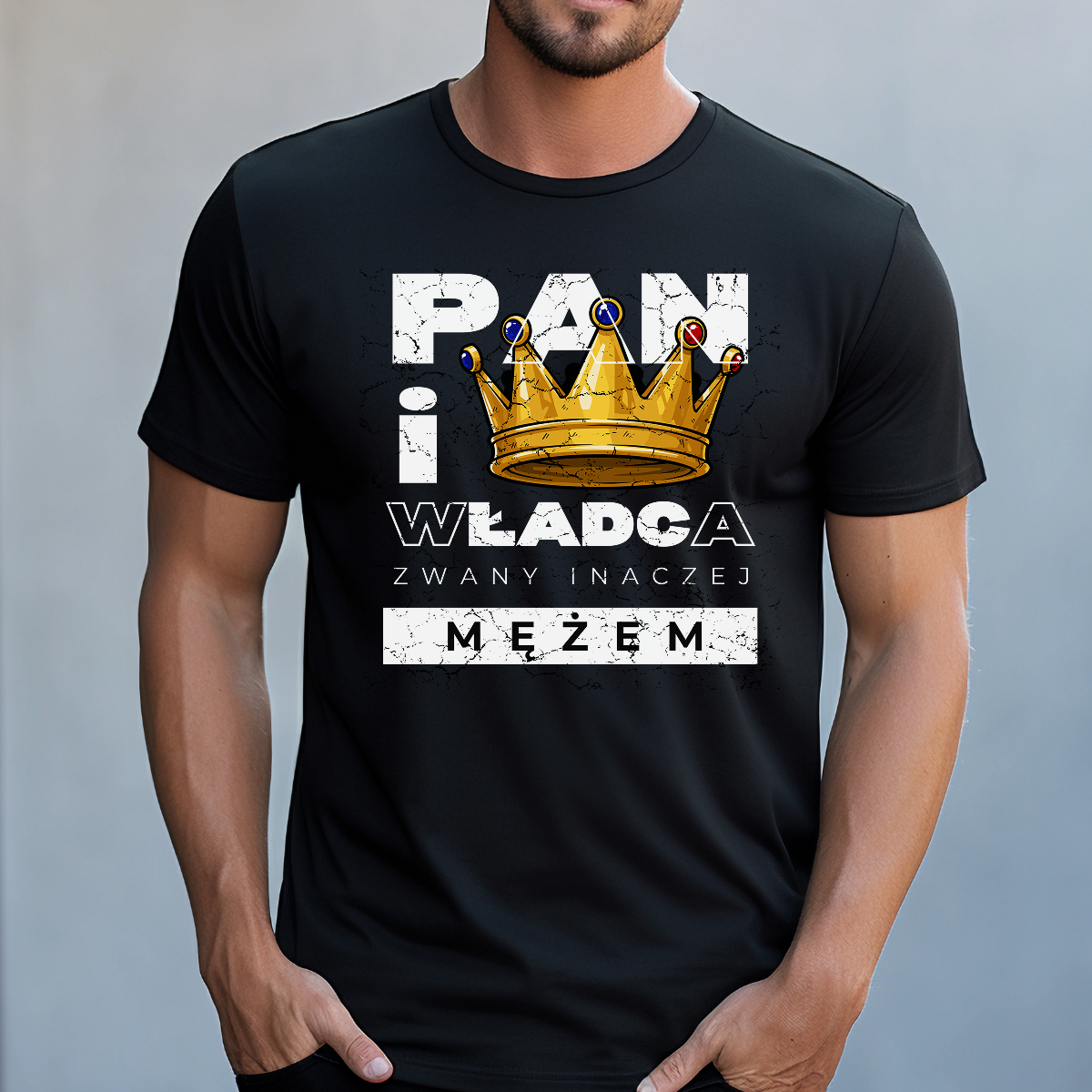 Koszulka męska Pan i władca zwany inaczej mężem czarna - obrazek 2