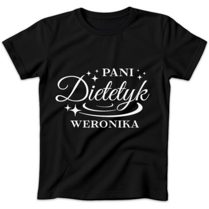 Koszulka damska Pani dietetyk + imię czarna