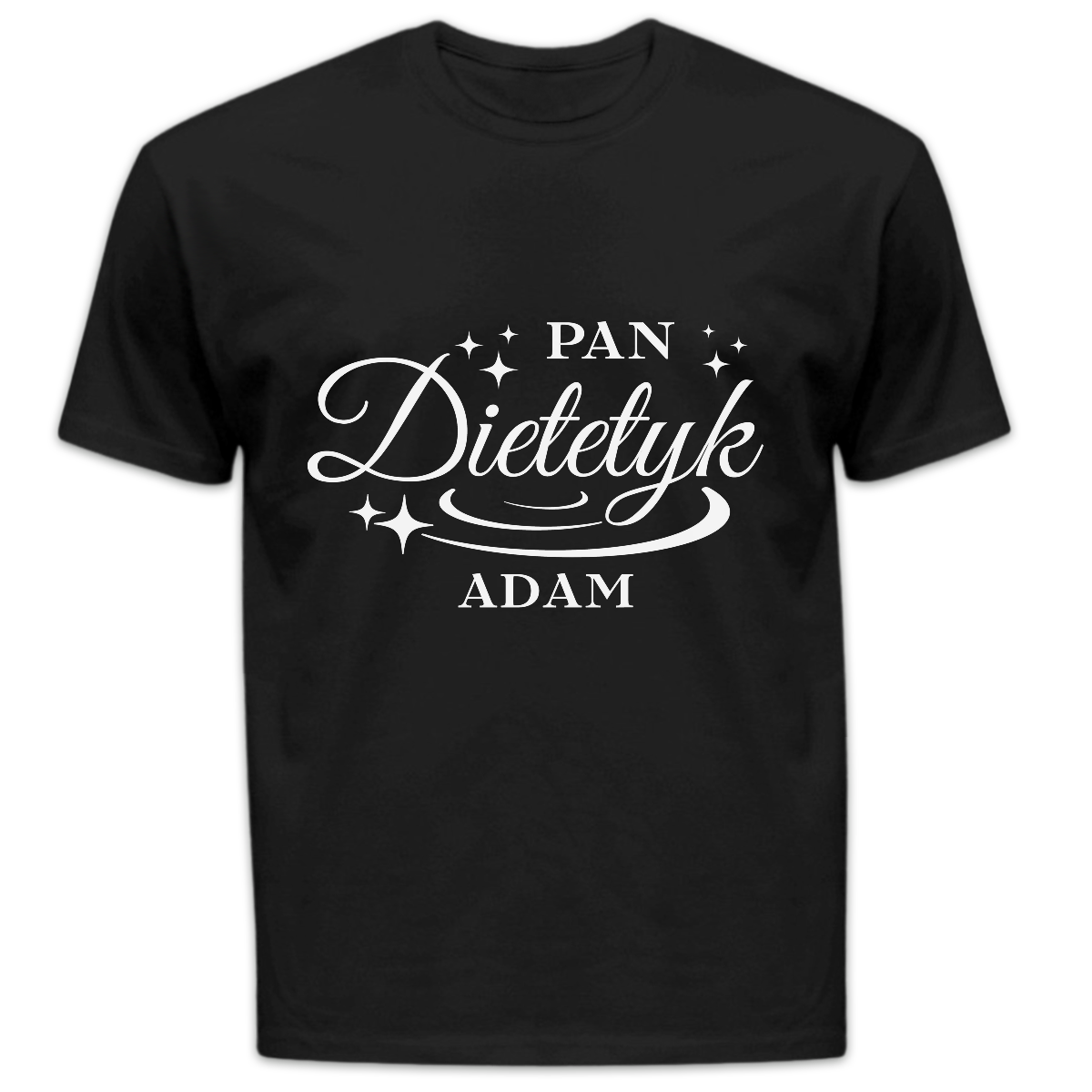 Koszulka męska Pan dietetyk + imię czarna