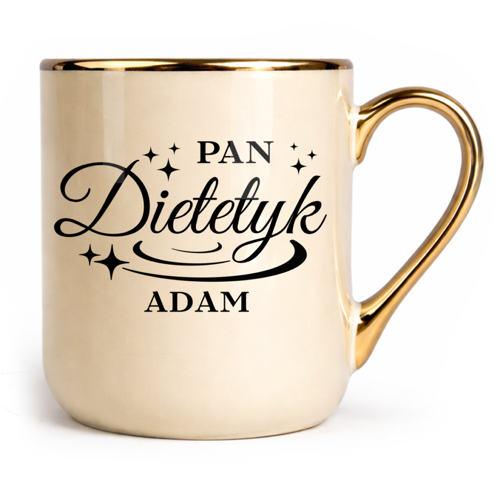 Kubek Elegant Pan dietetyk + imię