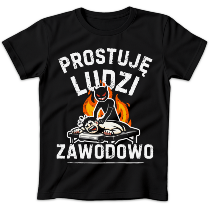 Koszulka damska Prostuję ludzi zawodowo czarna