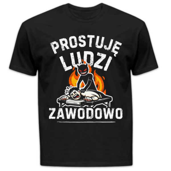 Koszulka męska Prostuję ludzi zawodowo czarna