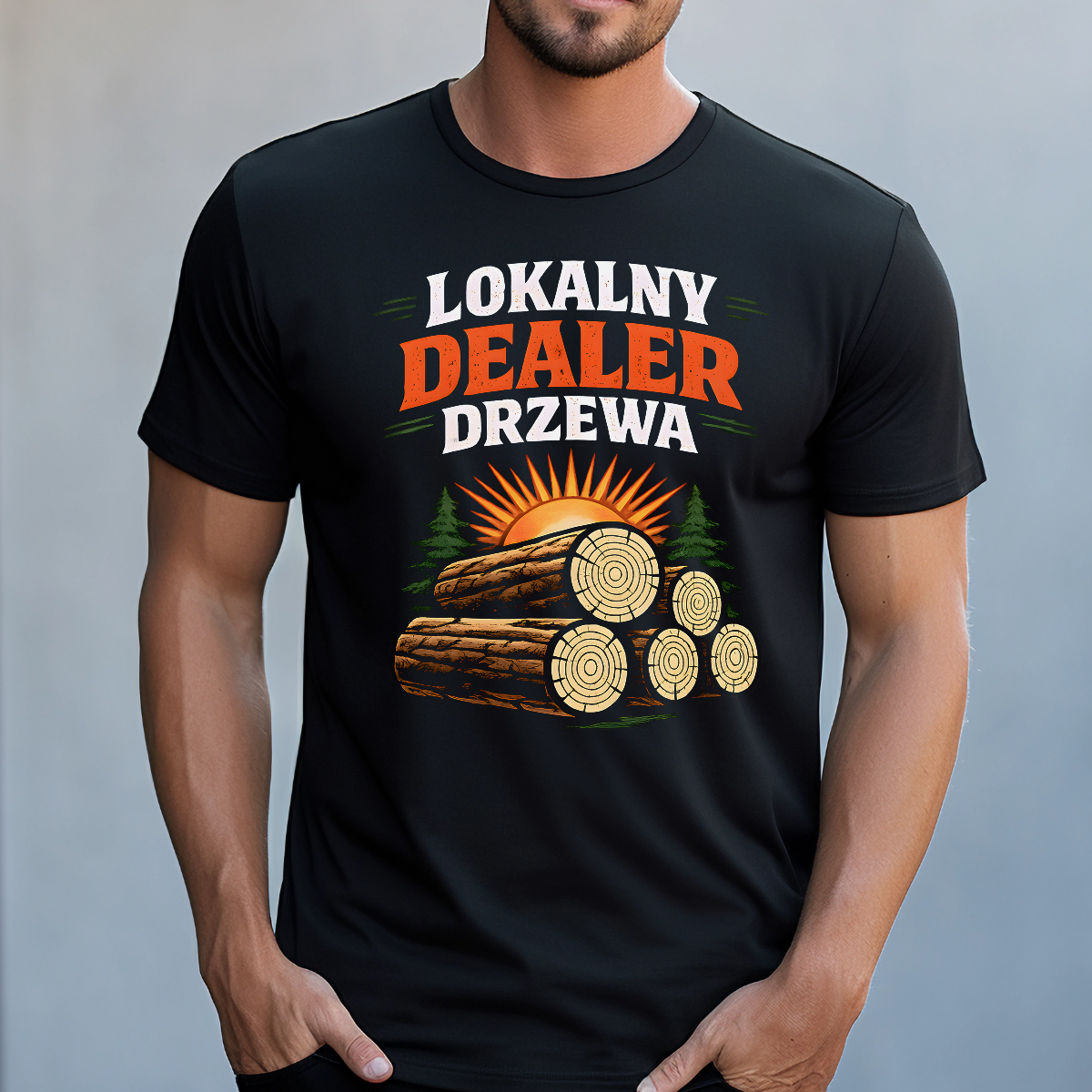 Koszulka męska Lokalny dealer drzewa czarna - obrazek 2