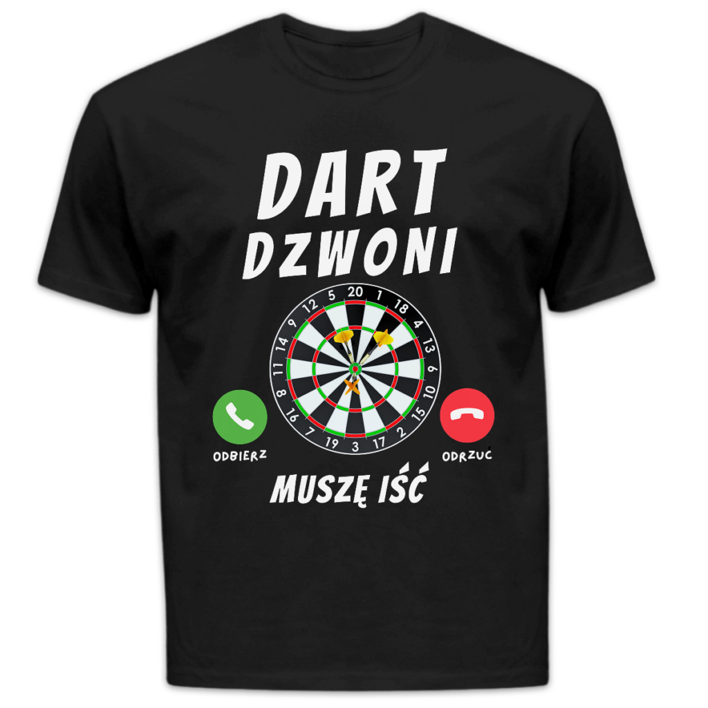 Koszulka męska Dart dzwoni muszę iść czarna