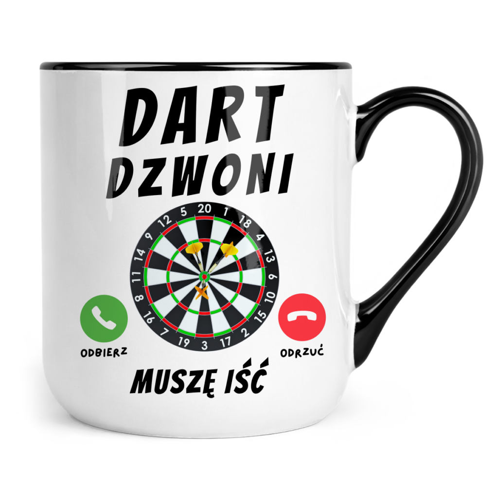 Kubek Coffee Dart dzwoni muszę iść