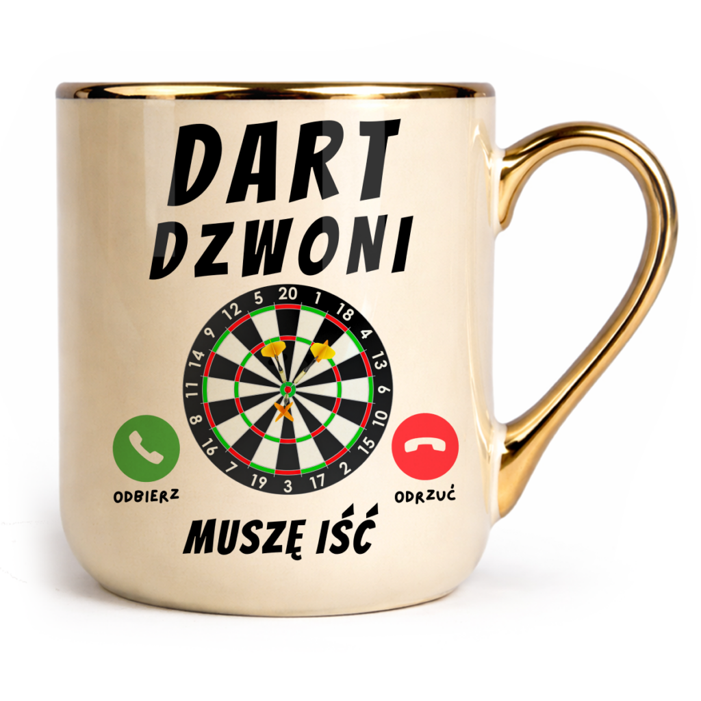 Kubek Elegant Dart dzwoni muszę iść