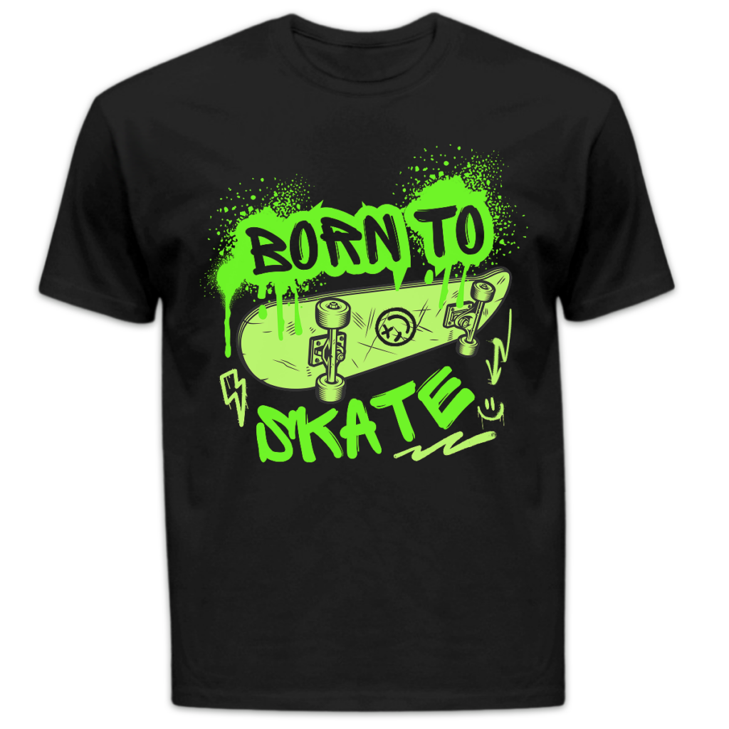 Koszulka męska Born to skate czarna