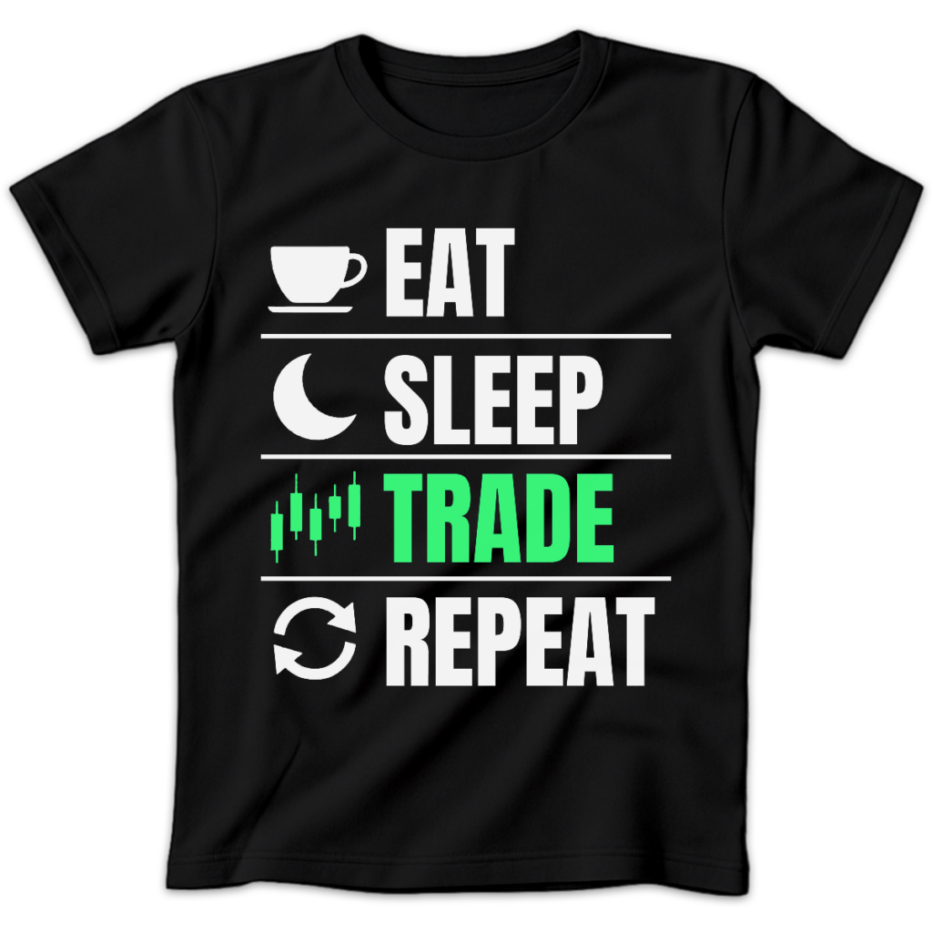 Koszulka damska Eat sleep trade repeat czarna