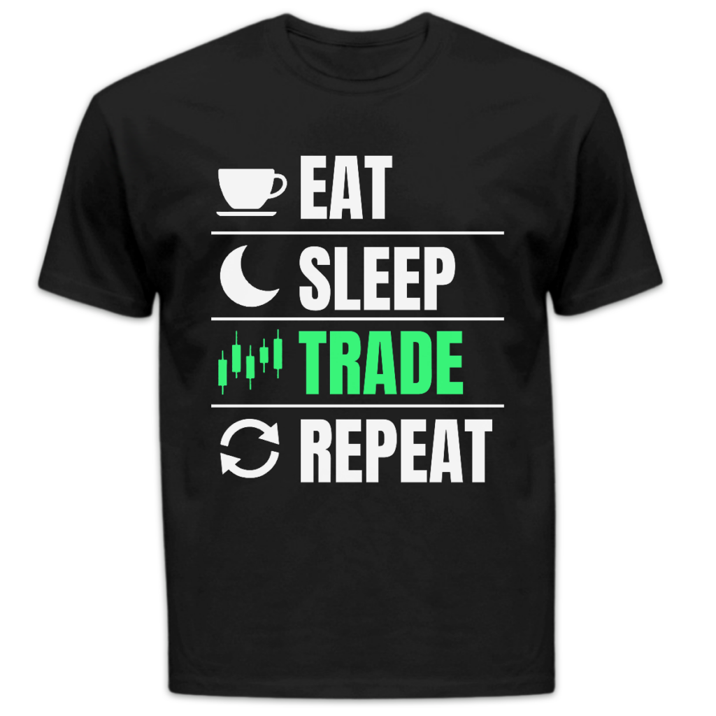 Koszulka męska Eat sleep trade repeat czarna