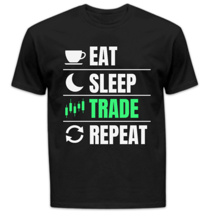 Koszulka męska Eat sleep trade repeat czarna
